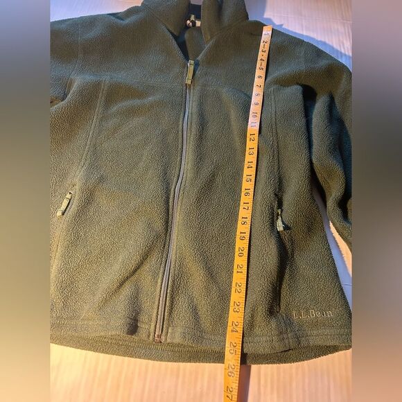 LL Bean mens full Zip Green Fleece Jacket Size L - Picture 7 of 7